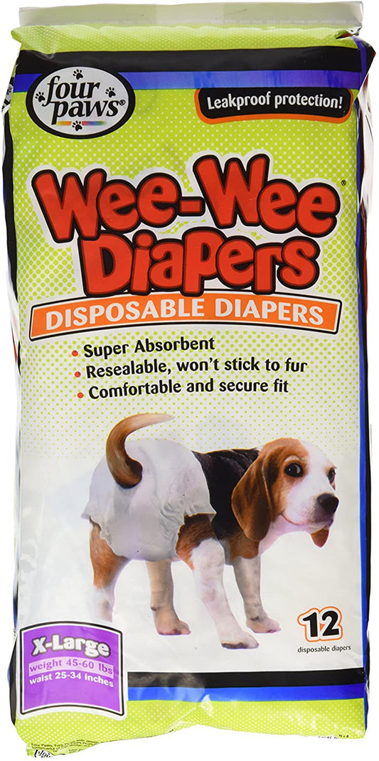 Four Paws Wee-Wee Disposable Dog Diapers Diaper 1ea/SMall (12 ct)