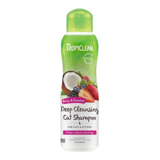 Tropiclean Cat Deep Cleansing Shampoo Berry Coconut 12oz,