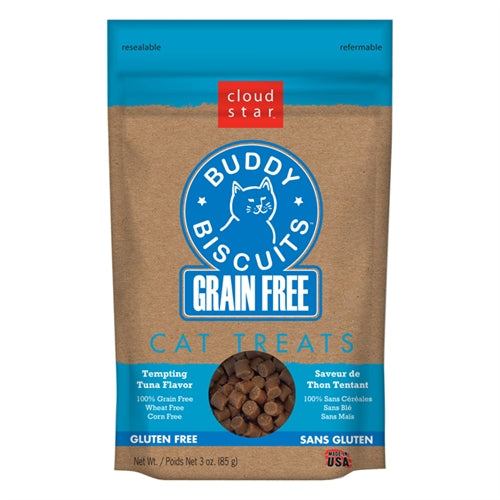 Cloud Star Grain-Free Buddy Biscuits With Tempting Tuna Cat Treats; 3oz, Bag