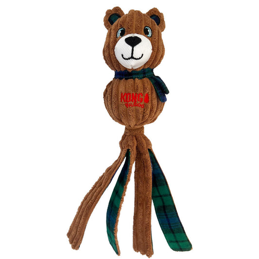 KONG Holiday Wubba Corduroy Bear Dog Toy 1ea/LG